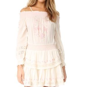 LoveShackFancy Smocked Ruffle Minidress SzM